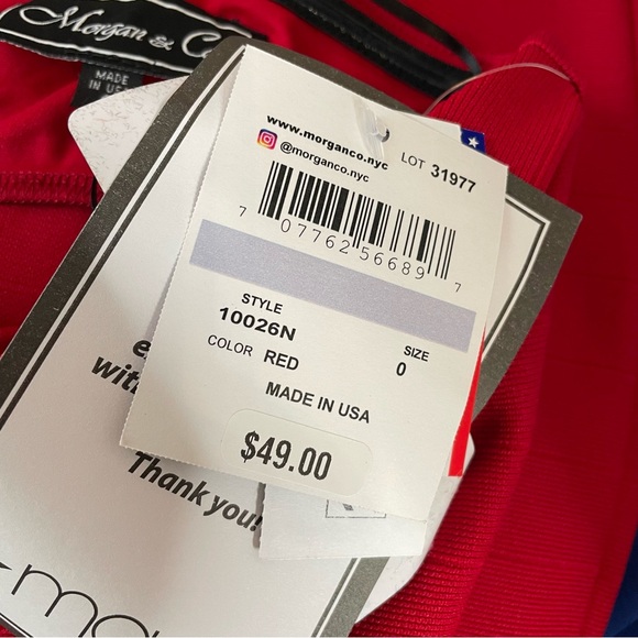 Morgan & Co Strapless Short Mini Body-con Dress Red Junior’s Sz 0 - Picture 7 of 9